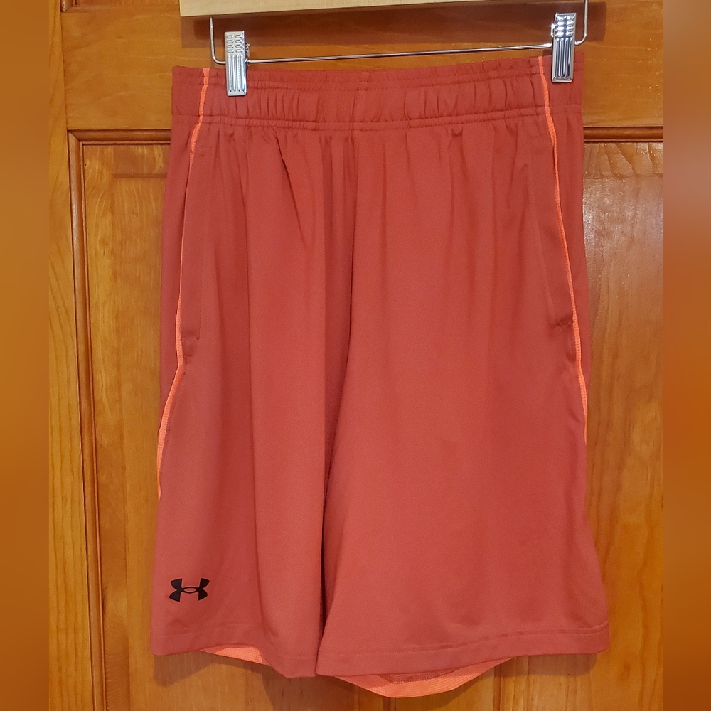 Under Armour Red/Orange Loose Fit Athletic Performance Shorts